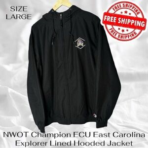 Champion East Carolina Explorer Lined Jacket with Hood Mens Large NWOT FREE SHIP